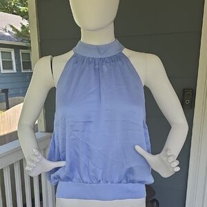 NWT Light Blue High Neck Sleeveless Blouse